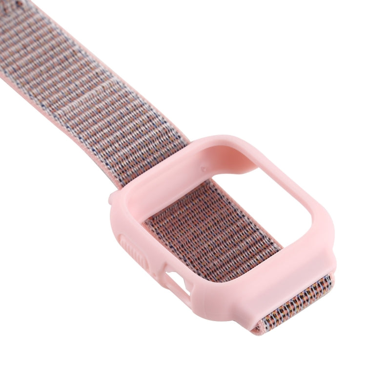 For Apple Watch Ultra 49mm&Watch Ultra 2 49mm / Series 9&8&7 45mm / SE 3&SE 2&6&SE&5&4 44mm / 3&2&1 42mm Nylon Watch Band with Hook and Loop Fastener (Pink) - Watch Bands by buy2fix | Online Shopping UK | buy2fix