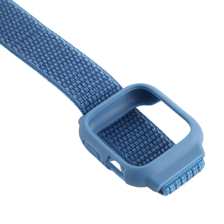 For Apple Watch Ultra 49mm&Watch Ultra 2 49mm / Series 9&8&7 45mm / SE 3&SE 2&6&SE&5&4 44mm / 3&2&1 42mm Nylon Watch Band with Hook and Loop Fastener (Blue) - Watch Bands by buy2fix | Online Shopping UK | buy2fix