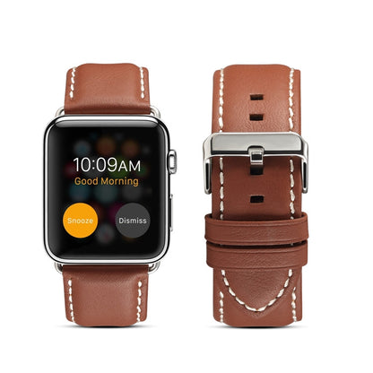 Denior Environmental Luxury Car Watch Leather Watch Band for Apple Watch Series 7 41mm / 6 & SE & 5 & 4 40mm / 3 & 2 & 1 38mm(Brown) - Watch Bands by Denior | Online Shopping UK | buy2fix