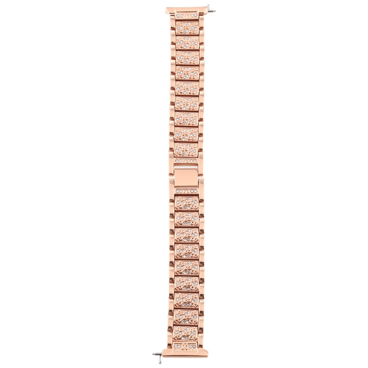 For Fitbit Versa Diamond-studded Stainless Steel  Watch Band(Rose Gold) - Watch Bands by buy2fix | Online Shopping UK | buy2fix