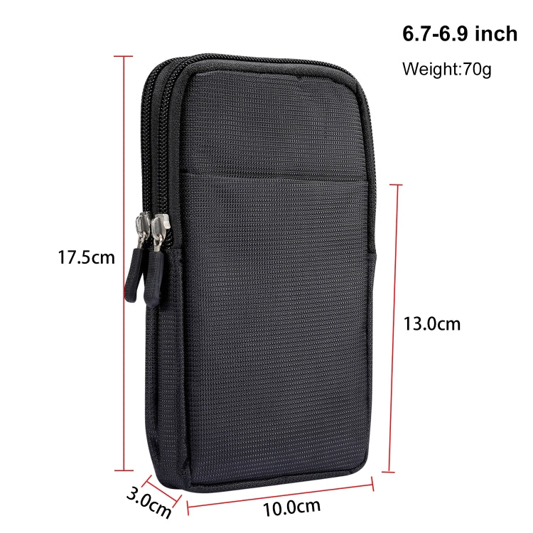 Sports Leisure Drawstring  Horizontal Plate Hanging Waist Phone Waist Pack Leather Case, Suitable for 6.7-6.9 inch Smartphones(Black) - Universal Leather Case by buy2fix | Online Shopping UK | buy2fix