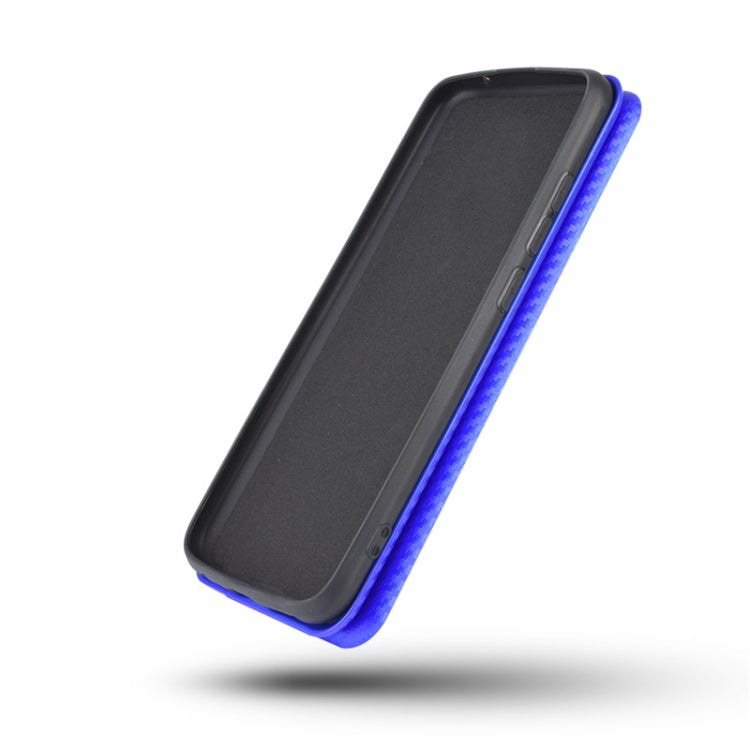 For DOOGEE N30 Carbon Fiber Texture Horizontal Flip TPU + PC + PU Leather Case with Card Slot(Blue) - More Brand by buy2fix | Online Shopping UK | buy2fix