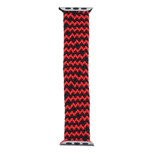 Mixed Color Nylon Braided Single Loop Watch Band For Apple Watch Ultra 49mm&Watch Ultra 2 49mm / Series 9&8&7 45mm / SE 3&SE 2&6&SE&5&4 44mm / 3&2&1 42mm, Size:M(Red Black) - Watch Bands by buy2fix | Online Shopping UK | buy2fix