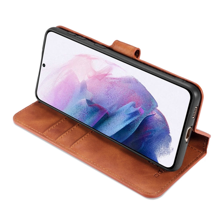 For Samsung Galaxy S21+ 5G DG.MING Retro Oil Side Horizontal Flip Case with Holder & Card Slots & Wallet(Brown) - Galaxy S21+ 5G Cases by DG.MING | Online Shopping UK | buy2fix