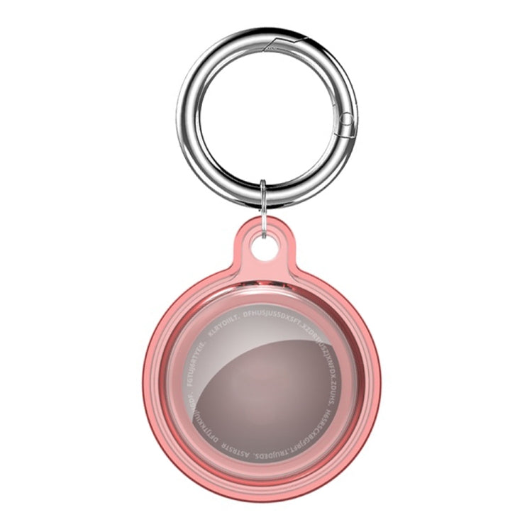 All-inclusive Clear Crystal Shockproof Protective Cover Case with Keychain Hook Loop For AirTag(Pink) - Key Chain Series by MOMAX | Online Shopping UK | buy2fix