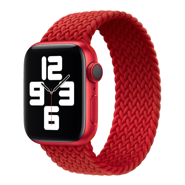 Metal Head Braided Nylon Solid Color Watch Band For Apple Watch Ultra 49mm&Watch Ultra 2 49mm / Series 9&8&7 45mm / SE 3&SE 2&6&SE&5&4 44mm / 3&2&1 42mm, Size:M 155mm(Red) - Watch Bands by buy2fix | Online Shopping UK | buy2fix