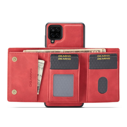 For Samsung Galaxy A12 5G DG.MING M1 Series 3-Fold Multi Card Wallet  Back Cover Shockproof Case with Holder Function(Red) - Galaxy Phone Cases by DG.MING | Online Shopping UK | buy2fix