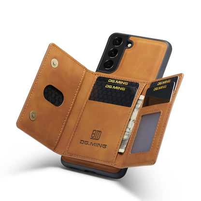 For Samsung Galaxy S21+ DG.MING M2 Series 3-Fold Multi Card Bag Back Cover Shockproof Case with Wallet & Holder Function(Brown) - Galaxy Phone Cases by DG.MING | Online Shopping UK | buy2fix