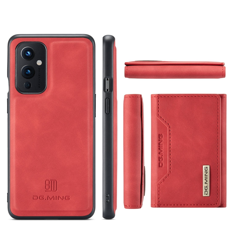 For OnePlus 9 (EU/NA) DG.MING M2 Series 3-Fold Multi Card Bag Back Cover Shockproof Case with Wallet & Holder Function(Red) - OnePlus Cases by DG.MING | Online Shopping UK | buy2fix