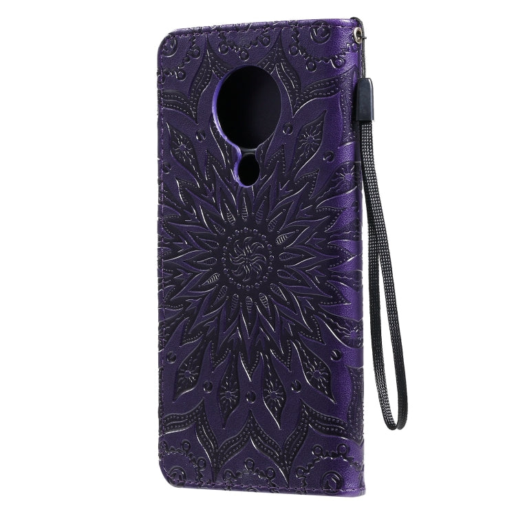 For Nokia 5.3 Sun Embossing Pattern Horizontal Flip Leather Case with Card Slot & Holder & Wallet & Lanyard(Purple) - Nokia Cases by buy2fix | Online Shopping UK | buy2fix