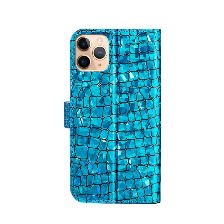 For iPhone 13 Pro Max Laser Glitter Powder Matching Crocodile Texture Horizontal Flip Leather Case with Card Slots & Holder & Wallet (Blue) - iPhone 13 Pro Max Cases by buy2fix | Online Shopping UK | buy2fix