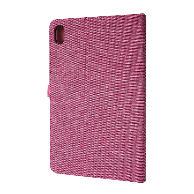 For Lenovo Tab K10 Fabric Texture Horizontal Flip TPU Leather Case with Holder(Red Wine) - Lenovo by buy2fix | Online Shopping UK | buy2fix