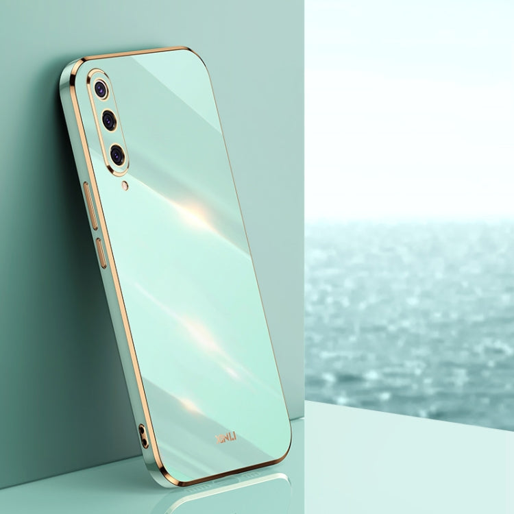 For Xiaomi Mi 9 XINLI Straight Edge 6D Electroplate TPU Phone Case(Mint Green) - Xiaomi Cases by XINLI | Online Shopping UK | buy2fix