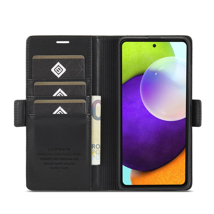 For Samsung Galaxy A72 5G / 4G LC.IMEEKE Magnetic Buckle PU + TPU Horizontal Flip Leather Case with Holder & Card Slots & Wallet(Black) - Galaxy Phone Cases by LC.IMEEKE | Online Shopping UK | buy2fix