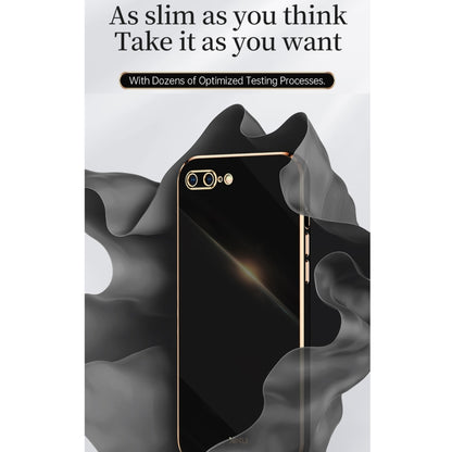 XINLI Straight 6D Plating Gold Edge TPU Shockproof Case For iPhone 6 / 6s(Black) - More iPhone Cases by XINLI | Online Shopping UK | buy2fix
