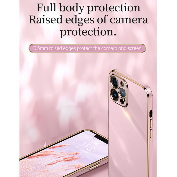 For iPhone 12 Pro Max XINLI Straight 6D Plating Gold Edge TPU Shockproof Case(Cherry Purple) - iPhone 12 Pro Max Cases by XINLI | Online Shopping UK | buy2fix