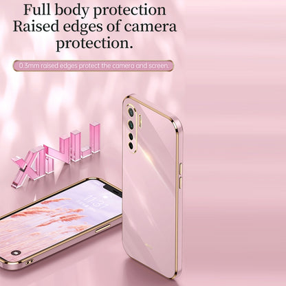 For OPPO A91 XINLI Straight 6D Plating Gold Edge TPU Shockproof Case(Pink) - OPPO Cases by XINLI | Online Shopping UK | buy2fix