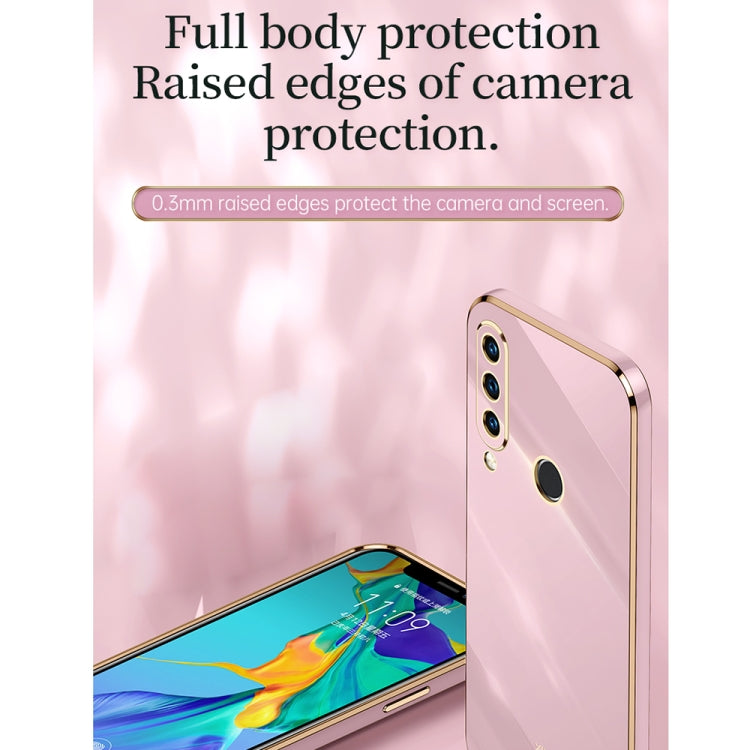 For Huawei P30 Lite XINLI Straight 6D Plating Gold Edge TPU Shockproof Case with Ring Holder(Pink) - Huawei Cases by XINLI | Online Shopping UK | buy2fix
