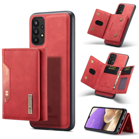 For Samsung Galaxy A32 5G DG.MING M2 Series 3-Fold Multi Card Bag Back Cover Shockproof Case with Wallet & Holder Function(Red) - Galaxy Phone Cases by DG.MING | Online Shopping UK | buy2fix