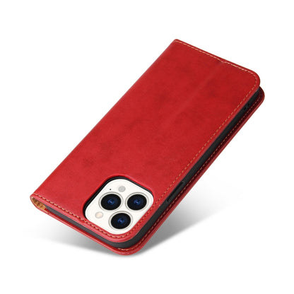 For iPhone 13 Pro Fierre Shann PU Leather Texture Horizontal Flip Leather Case with Holder & Card Slots & Wallet (Red) - iPhone 13 Pro Cases by FIERRE SHANN | Online Shopping UK | buy2fix