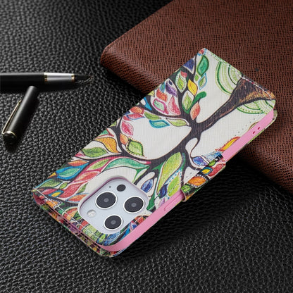 For iPhone 13 Colored Drawing Pattern Horizontal Flip Leather Case with Holder & Card Slots & Wallet(Tree of Life) - iPhone 13 Cases by buy2fix | Online Shopping UK | buy2fix