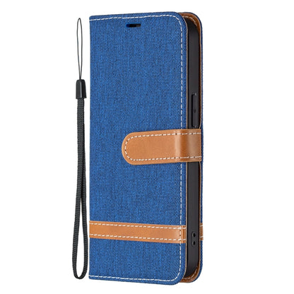 For iPhone 13 mini Color Matching Denim Texture Horizontal Flip Leather Case with Holder & Card Slots & Wallet & Lanyard (Royal Blue) - iPhone 13 mini Cases by buy2fix | Online Shopping UK | buy2fix