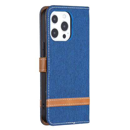 For iPhone 13 mini Color Matching Denim Texture Horizontal Flip Leather Case with Holder & Card Slots & Wallet & Lanyard (Royal Blue) - iPhone 13 mini Cases by buy2fix | Online Shopping UK | buy2fix