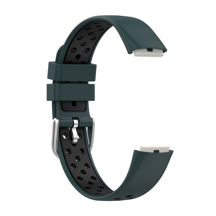 For Fitbit Luxe Two-color Silicone Watch Band(Olive Green Black) - Watch Bands by buy2fix | Online Shopping UK | buy2fix