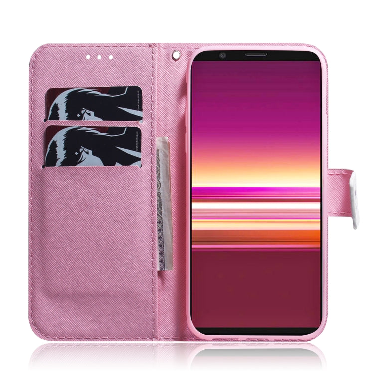 For Sony Xperia 5 Coloured Drawing Pattern Horizontal Flip PU Leather Case with Holder & Card Slots & Wallet(Magnolia) - Sony Cases by buy2fix | Online Shopping UK | buy2fix