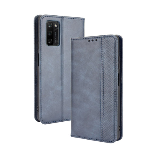 For Blackview A100 Magnetic Buckle Retro Crazy Horse Texture Horizontal Flip Leather Case with Holder & Card Slots & Photo Frame(Blue) - More Brand by buy2fix | Online Shopping UK | buy2fix