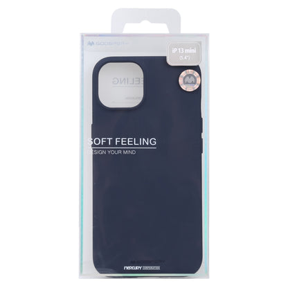 For iPhone 13 mini GOOSPERY SOFT FEELING Liquid TPU Shockproof Soft Case (Navy Blue) - iPhone 13 mini Cases by GOOSPERY | Online Shopping UK | buy2fix