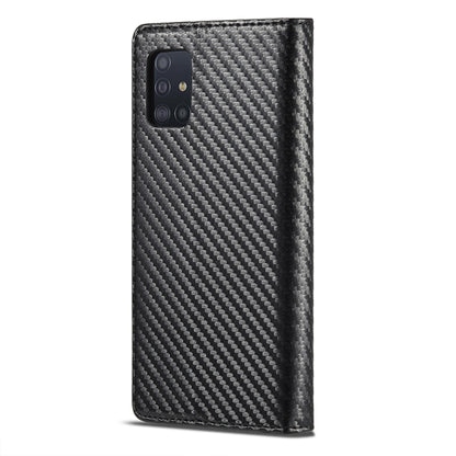 LC.IMEEKE Carbon Fiber PU + TPU Horizontal Flip Leather Case with Holder & Card Slot & Wallet For Samsung Galaxy A71 4G / M70s(Vertical Black) - Galaxy Phone Cases by LC.IMEEKE | Online Shopping UK | buy2fix