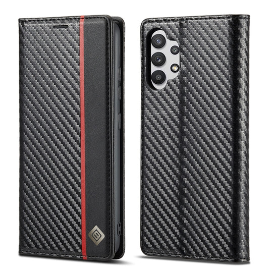 LC.IMEEKE Carbon Fiber PU + TPU Horizontal Flip Leather Case with Holder & Card Slot & Wallet For Samsung Galaxy A32 5G(Horizontal Black) - Galaxy Phone Cases by LC.IMEEKE | Online Shopping UK | buy2fix