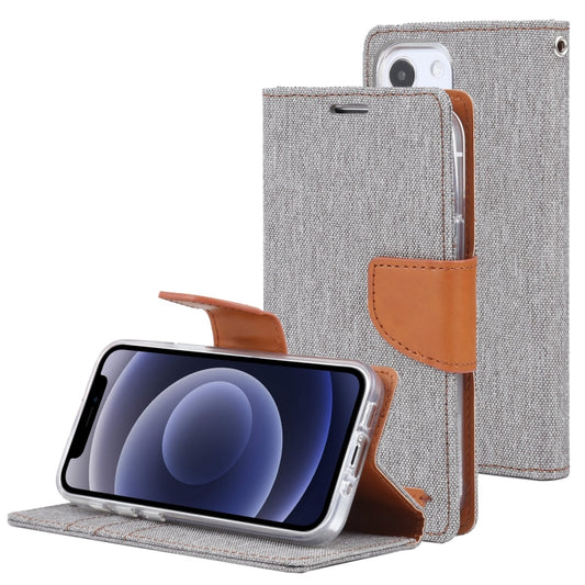 For iPhone 13 mini GOOSPERY CANVAS DIARY Canvas Texture Horizontal Flip PU Leather Case with Holder & Card Slots & Wallet (Grey) - iPhone 13 mini Cases by GOOSPERY | Online Shopping UK | buy2fix