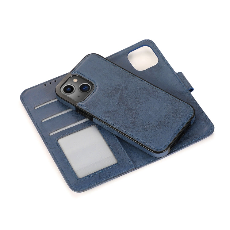 For iPhone 13 Retro 2 in 1 Detachable Horizontal Flip Leather Case with Card Slots & Wallet(Dark Blue) - iPhone 13 Cases by buy2fix | Online Shopping UK | buy2fix