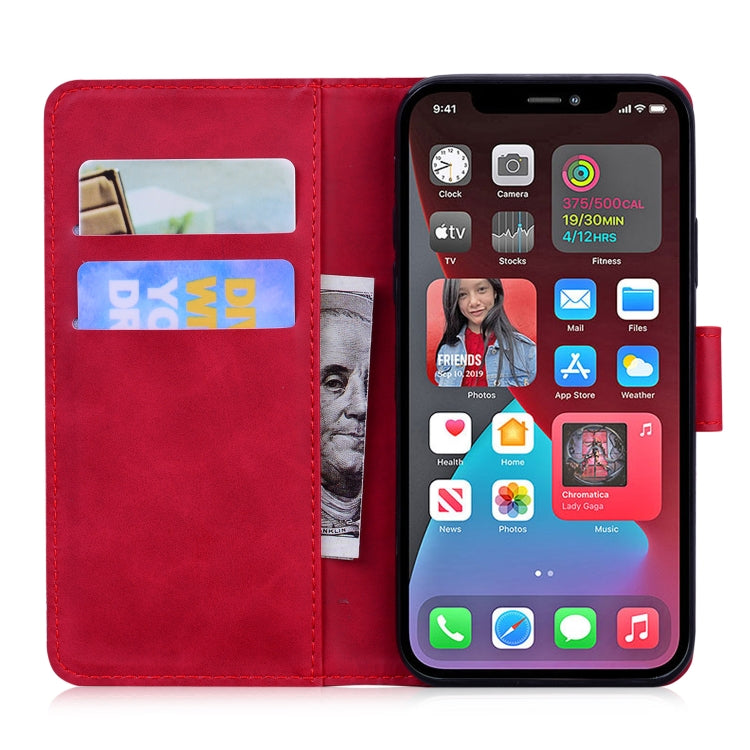 For iPhone 13 Pro Skin Feel Pure Color Horizontal Flip Leather Case with Holder & Card Slots & Wallet (Red) - iPhone 13 Pro Cases by buy2fix | Online Shopping UK | buy2fix