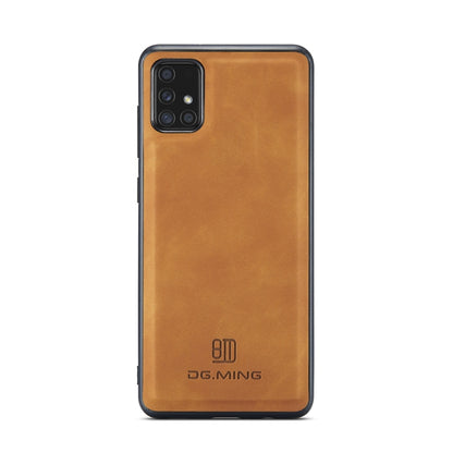 For Samsung Galaxy A71 DG.MING M2 Series 3-Fold Multi Card Bag Back Cover Shockproof Case with Wallet & Holder Function(Brown) - Galaxy Phone Cases by DG.MING | Online Shopping UK | buy2fix