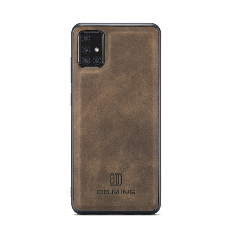 For Samsung Galaxy A51 DG.MING M2 Series 3-Fold Multi Card Bag Back Cover Shockproof Case with Wallet & Holder Function(Coffee) - Galaxy Phone Cases by DG.MING | Online Shopping UK | buy2fix