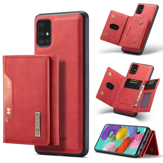 For Samsung Galaxy A51 DG.MING M2 Series 3-Fold Multi Card Bag Back Cover Shockproof Case with Wallet & Holder Function(Red) - Galaxy Phone Cases by DG.MING | Online Shopping UK | buy2fix