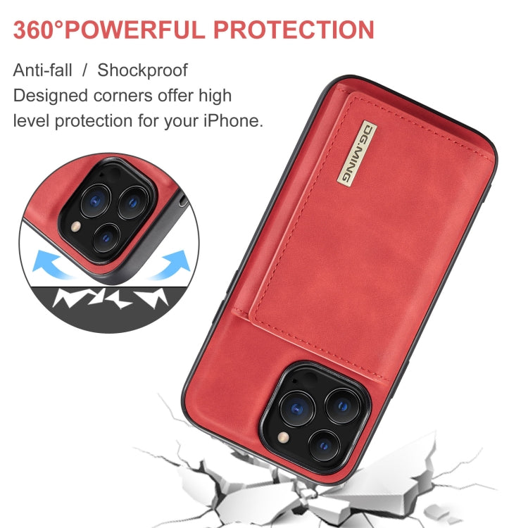 For iPhone 13 Pro DG.MING M1 Series 3-Fold Multi Card Wallet Shockproof Case with Holder Function (Red) - iPhone 13 Pro Cases by DG.MING | Online Shopping UK | buy2fix