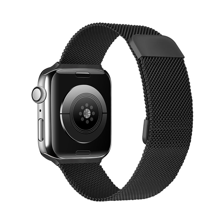 Adjustable Dual Section Milan Watch Band For Apple Watch Series 9&8&7 41mm / SE 3&SE 2&6&SE&5&4 40mm / 3&2&1 38mm(Black) - Watch Bands by buy2fix | Online Shopping UK | buy2fix