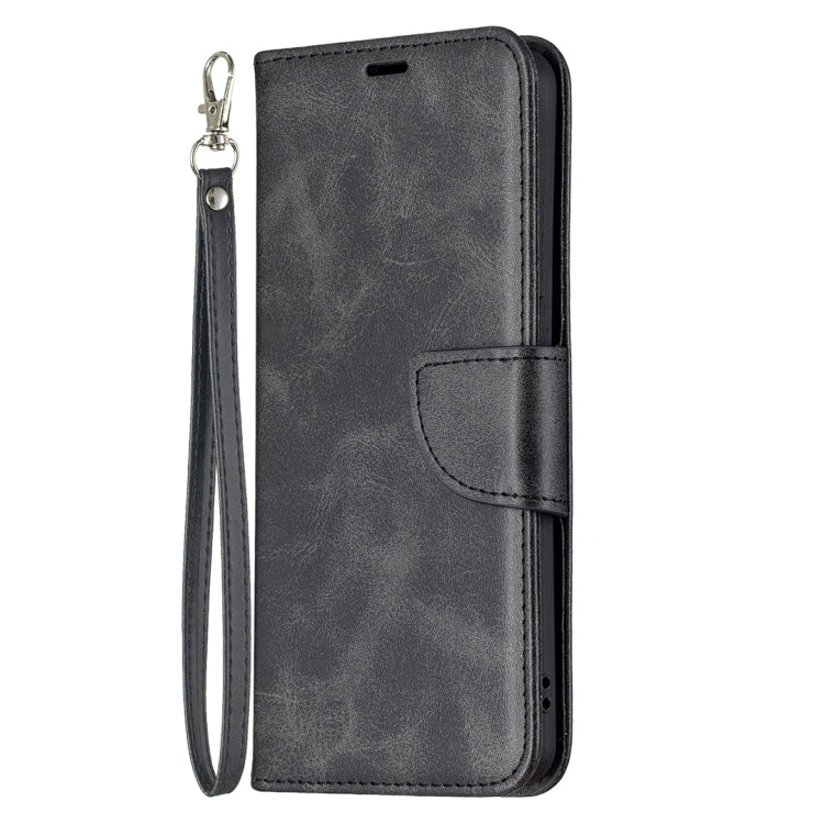 For OPPO Reno6 5G Retro Lambskin Texture Pure Color Horizontal Flip PU Leather Case with Holder & Card Slots & Wallet & Lanyard(Black) - OPPO Cases by buy2fix | Online Shopping UK | buy2fix