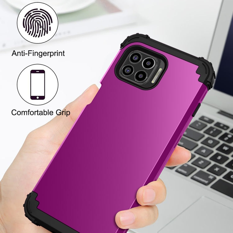 For Motorola Moto G 5G Plus 3 in 1 Shockproof PC + Silicone Protective Case(Dark Purple + Black) - Motorola Cases by buy2fix | Online Shopping UK | buy2fix