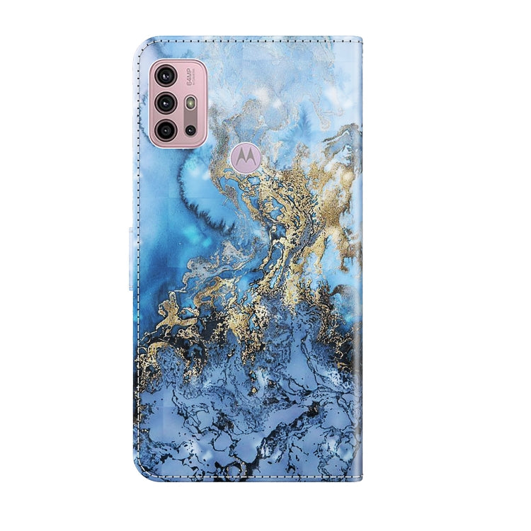 For Motorola Moto G30/G10/G20 3D Painting Pattern Horizontal Flip TPU + PU Leather Case with Holder & Card Slots & Wallet(Milky Way) - Motorola Cases by buy2fix | Online Shopping UK | buy2fix
