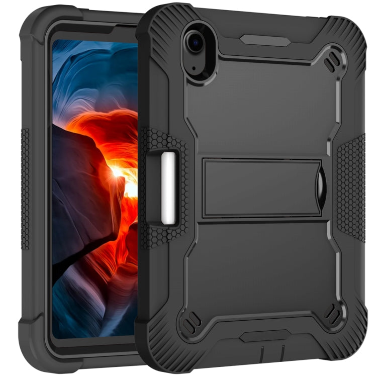 For iPad mini 6 Silicone + PC Shockproof Protective Tablet Case with Holder(Black) - iPad mini 6 Cases by buy2fix | Online Shopping UK | buy2fix