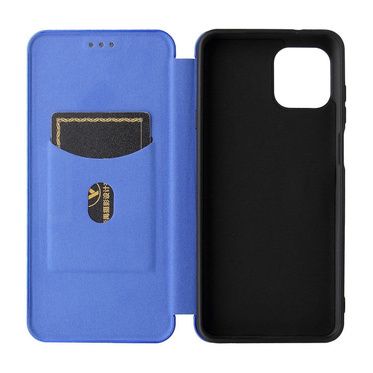 Carbon Fiber Texture Horizontal Flip TPU + PC + PU Leather Case with Card Slot For Motorola Edge 20 Lite(Blue) - Motorola Cases by buy2fix | Online Shopping UK | buy2fix