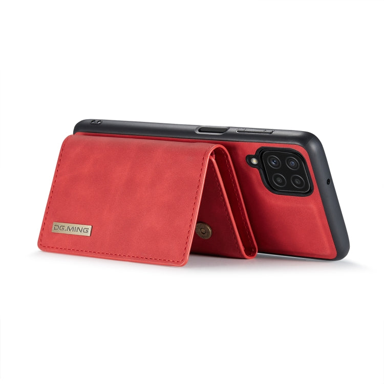 DG.MING M1 Series 3-Fold Multi Card Wallet  Back Cover Shockproof Case with Holder Function For Samsung Galaxy A22 4G(Red) - Galaxy Phone Cases by DG.MING | Online Shopping UK | buy2fix