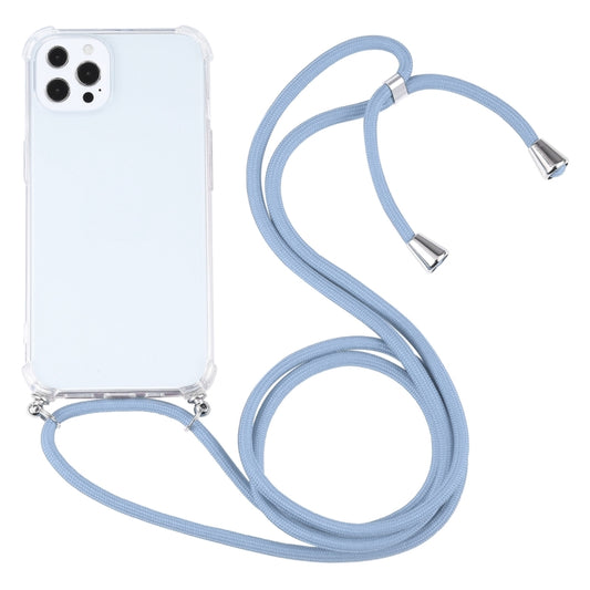 For iPhone 13 Pro Four-corner Shockproof Transparent TPU Protective Case with Lanyard (Blue Grey) - iPhone 13 Pro Cases by buy2fix | Online Shopping UK | buy2fix