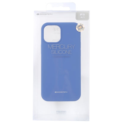 For iPhone 13 GOOSPERY SILICONE Solid Color Soft Liquid Silicone Shockproof Soft TPU Case(Blue) - iPhone 13 Cases by GOOSPERY | Online Shopping UK | buy2fix