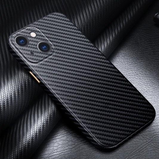 For iPhone 13 R-JUST Carbon Fiber Leather Texture All-inclusive Shockproof Back Cover Case(Black) - iPhone 13 Cases by R-JUST | Online Shopping UK | buy2fix